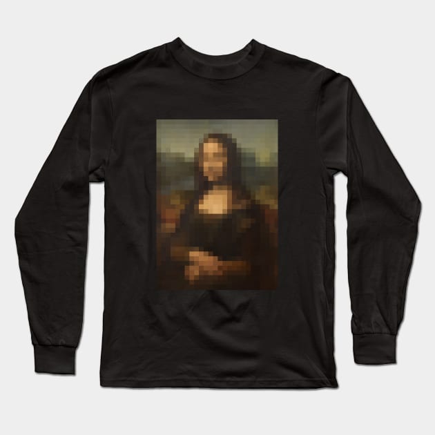 Mona Lisa Pixel Long Sleeve T-Shirt by shamila